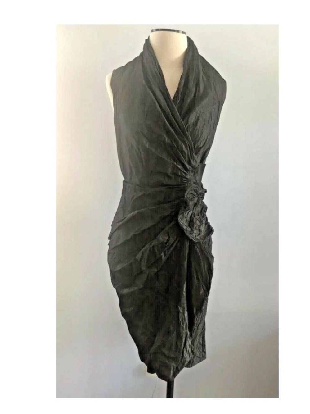 All Saints Alloy Crinkle Ruched Metallic Wrap Dress 
Vintage Allsaints 6